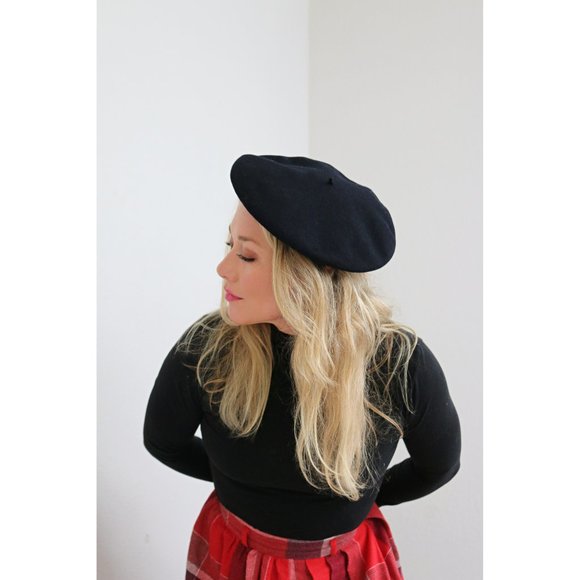 1960\'s French L\'Aiglon Navy Wool Beret // Women\'s Size Extra Small to Small main image 7